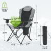 Aohanoi Camping Chairs, Portable 2 Pack Camp Chairs for Heavy People with Adjustable Angled Backrest, Outdoor Folding Camping Chairs for Outside Supports up to 350lbs, Carry Bag Included view 3