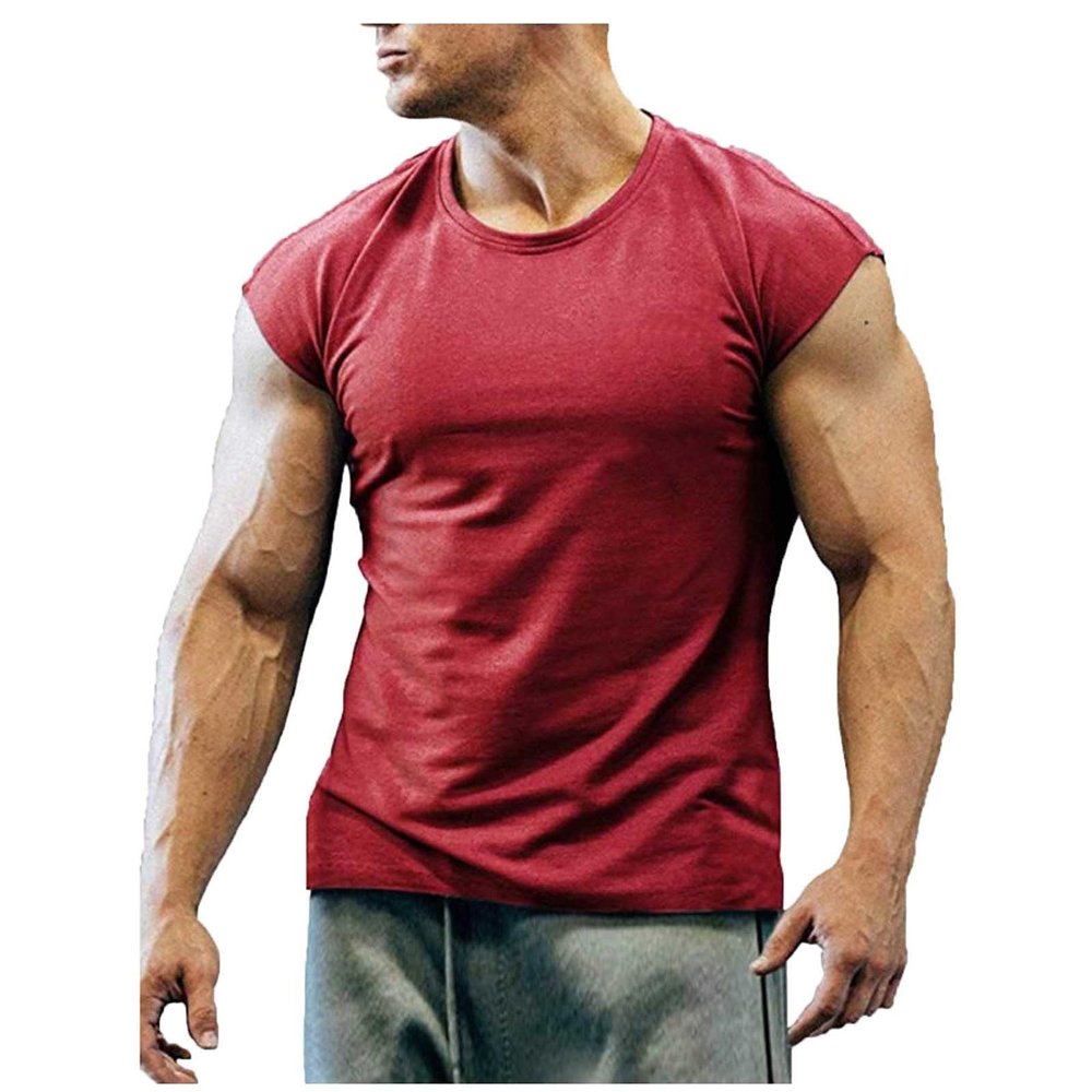 100% Cotton Shirts Men 2024 Athletic Tank Tops for Men Outdoor Fashion Crewneck Sleeveless Muscle T-Shirt Summer Loose Gym Workout Tank Shirt Tank top Men 2024 Wine XL