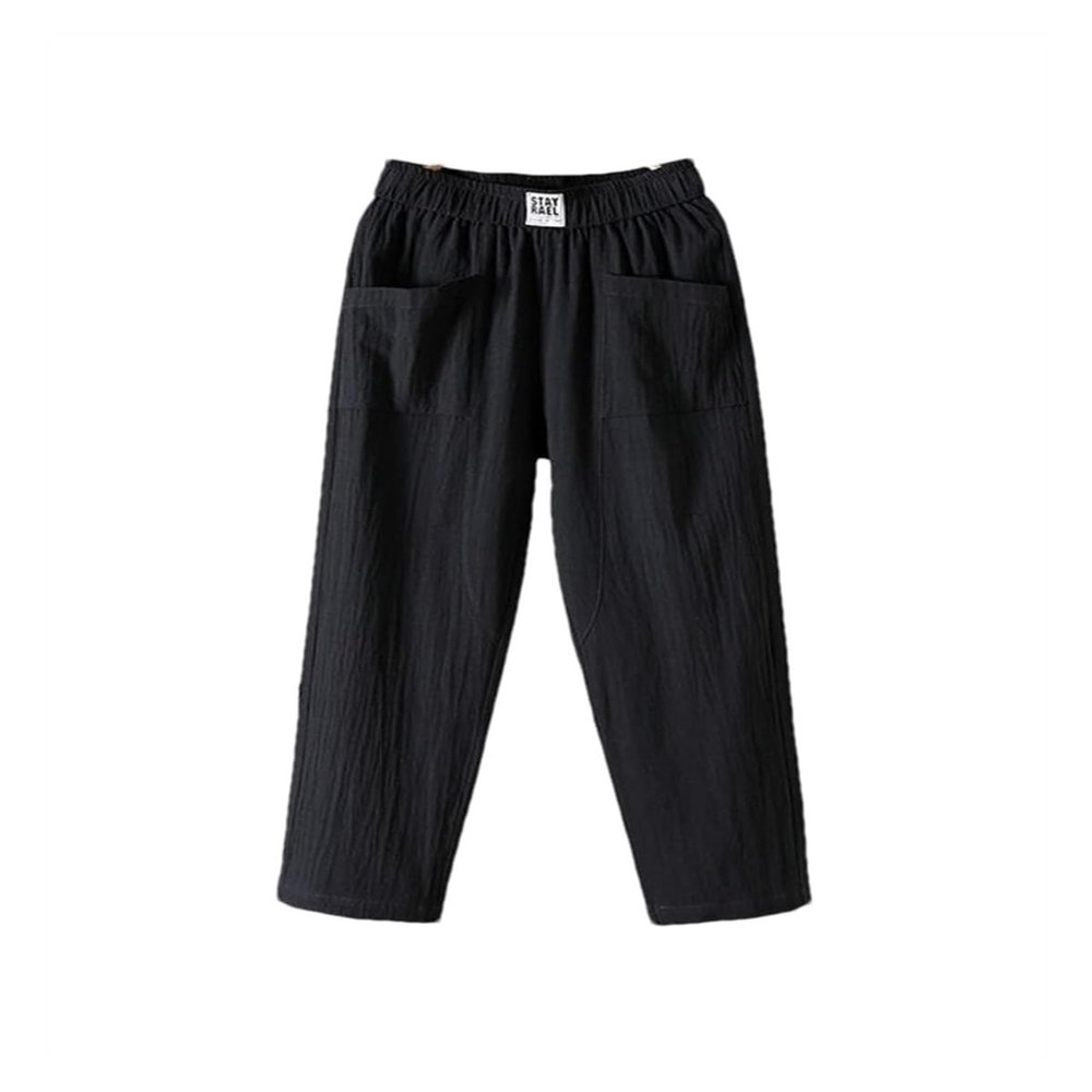 DGDXLMPNR Awishday Women's Loose Pants, Awishday Fast Dry Stretch Cotton Trouser Cropped Wide Leg with Pockets (Color : Black, Size : XL), X-Large