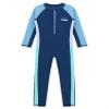 Lorilida Girls/Boys One-Piece Full Body Swimwear Kids Long Sleeve Zipper Sport Swimsuit UPF 50+ Rash Guard Navy Blue 3-4 Years view 3