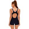 ABOCIW Women's Athletic Boyleg One Piece Swimsuits Racerback Tummy Control Bathing Suit Full Coverage Modest Sporty Swimwear Lap Swimming Costume Black + Gray 4X-Large view 2