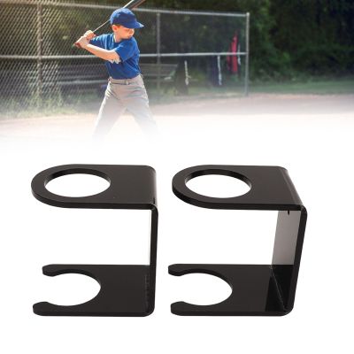 Gavigain 2PCS Baseball Bat Wall Stand, Acrylic Wall Mounted Holder Rack Baseball Bat Display Shelf for Home Stadium Office Collection (Black)