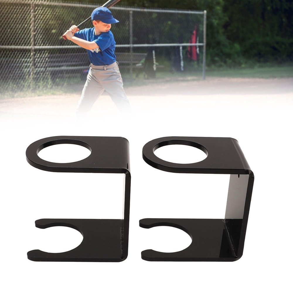Gavigain 2PCS Baseball Bat Wall Stand, Acrylic Wall Mounted Holder Rack Baseball Bat Display Shelf for Home Stadium Office Collection (Black)