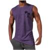 big and tall tank tops for men Tank Tops for Men Summer Casual Beach Sleeveless Basic Tank Top Big and Tall Palm Tree Graphic Muscle T-Shirt mens vest Purple XL view 1