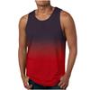 mens tank tops Beach Tank Tops for Men Summer Fashion Sleeveless Gradient Color Muscle Basic T Shirts Casual Loose Pullover Tops mens tropical shirts Red 4X view 1
