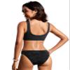 CRZ YOGA Womens Scoop Neck Bikini Tops Wide Straps U Back Bathing Suit Swimsuit Push Up Padded Sports Bra Black Large view 2