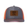 Generic Custom Cap Custom Leather Patch Trucker Hat for Men & Women - Personalized Text & Photo Baseball Cap Laser Engraved.New 14, Dark Gray With Orange Netting view 1