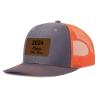 Generic Custom Cap Custom Leather Patch Trucker Hat for Men & Women - Personalized Text & Photo Baseball Cap Laser Engraved.New 14, Dark Gray With Orange Netting view 2