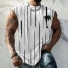 Muscularfit Men Tank top Men's Tank Shirts Fashion Graphic Contrast Color Sleeveless Muscle T-Shirt Summer Casual Beach Tank Top for Men Tank Tops White XL view 2