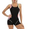 ABOCIW Athletic One Piece Swimsuits for Women Boyleg Swimwear Racerback Bathing Suits Tummy Control Sporty Swimwear Lap Swimming Suit Black Medium view 1