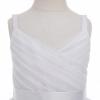 IBTOM CASTLE Flower Girl Dresses for Wedding: Flower Girls Lace Cap Sleeve Dress for Wedding Puffy Tulle Back V-Neck Pageant Prom Ball Gown for Photoshoot Children Concert Dress White & wrap 6 Years view 2