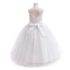 IBTOM CASTLE Flower Girl Dresses for Wedding: Flower Girls Lace Cap Sleeve Dress for Wedding Puffy Tulle Back V-Neck Pageant Prom Ball Gown for Photoshoot Children Concert Dress White & wrap 6 Years view 4