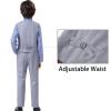 DHTS Boys Suits Grey Vest Pants and Blue Plaid Shirt Set Toddler Boy for Suit Wedding Graduation Christmas Outfit Kids Tuxedo Dress Clothes Size 5t view 3
