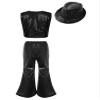 CHICTRY Kids Boys Latin Jazz Modern Dance Outfits Sleeveless Sparkly Sequins Vest and Pant Set Dancewear Black 9-10 Years view 2