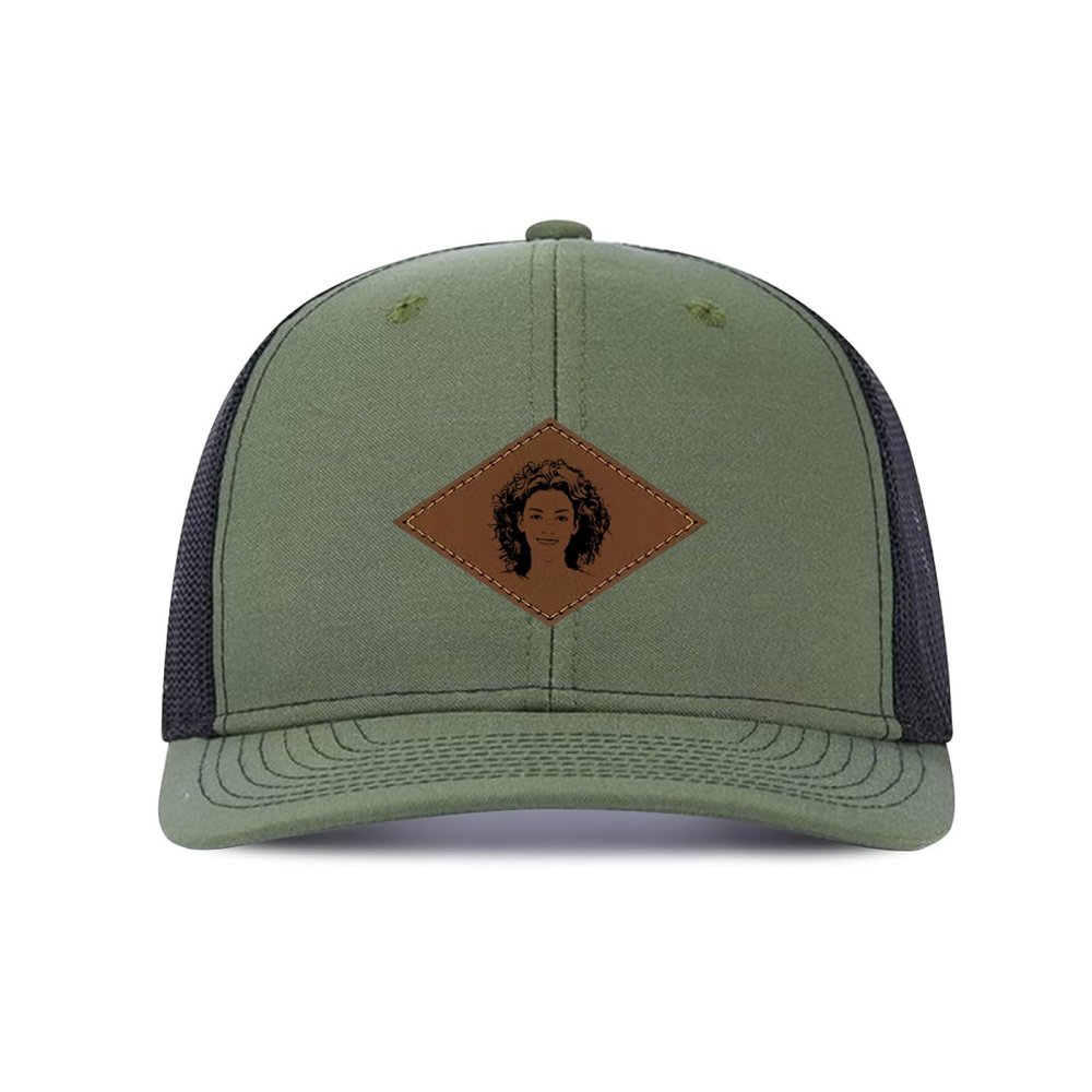 Generic Custom Cap Custom Leather Patch Trucker Hat for Men & Women - Personalized Text & Photo Baseball Cap Laser Engraved.New 46
