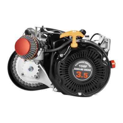 4-Stroke Gas Motorized Motor Kit, 100CC 3HP Bike Engine Kit Full Set Bicycle Engine Motor Single Cylinder Air Cooling Recoil Start for Scooter and Road Bike