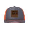 Generic Custom Cap Custom Leather Patch Trucker Hat for Men & Women - Personalized Text & Photo Baseball Cap Laser Engraved.New 37, Dark Gray With Orange Netting view 1