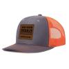 Generic Custom Cap Custom Leather Patch Trucker Hat for Men & Women - Personalized Text & Photo Baseball Cap Laser Engraved.New 37, Dark Gray With Orange Netting view 2