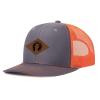 Generic Custom Cap Custom Leather Patch Trucker Hat for Men & Women - Personalized Text & Photo Baseball Cap Laser Engraved.New 45, Dark Gray With Orange Netting view 2
