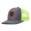 NineFit Basics Custom Cap Custom Leather Patch Trucker Hat for Men & Women - Personalized Text & Photo Baseball Cap Laser Engraved.32, Dark Gray With Green Mesh view 2