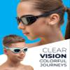AqtivAqua Kids Swim Goggles Swimming Goggles for Kids Youth Childrens Boys Girls MINI-DXP (Black&white, Polarized lenses) view 3