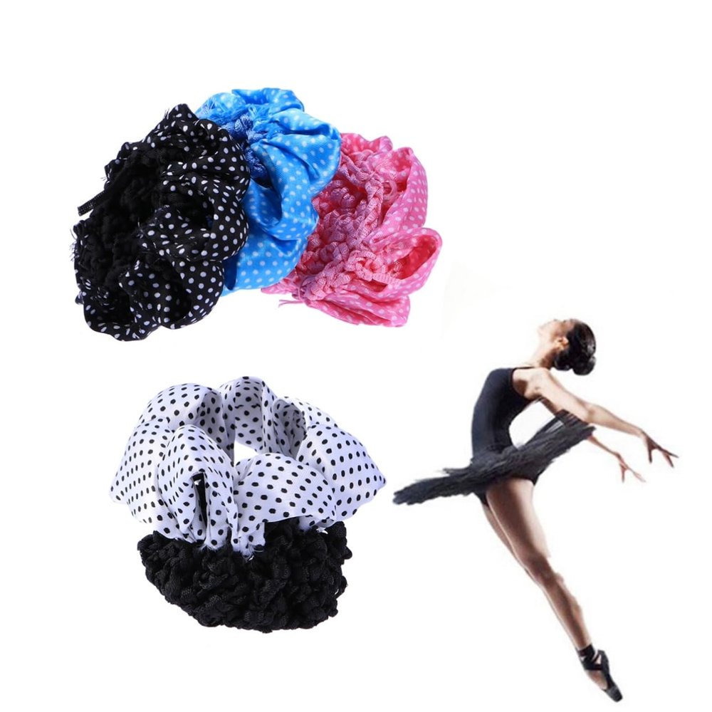 Beatifufu 4pcs for Ballet Dance Performance Includes White and Black Hairnets for Dancers and