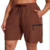 Oalka Women's Hiking Shorts Lightweight Zipper Pockets Cargo Quick Dry Summer Shorts Brown S view 1