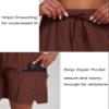 Oalka Women's Hiking Shorts Lightweight Zipper Pockets Cargo Quick Dry Summer Shorts Brown S view 4