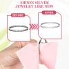 wegoup 28 Pcs Jewelry Polishing Cloth for Sterling Silver Jewelry, Pink Cleaner Cloth for Rings, Includes 40 Pcs Small Jewelry Bags, Gift for Men and Women view 3