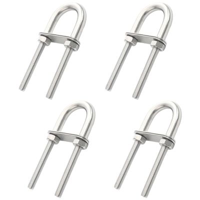 4 Pack M5x78 304 Stainless Steel U Bolts Marine Yacht Boat Stern Bow Tie Down, U Bolt Boat Deck Hardware Accessories