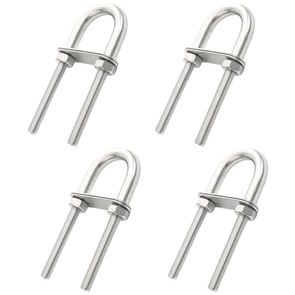 4 Pack M5x78 304 Stainless Steel U Bolts Marine Yacht Boat Stern Bow Tie Down, U Bolt Boat Deck Hardware Accessories