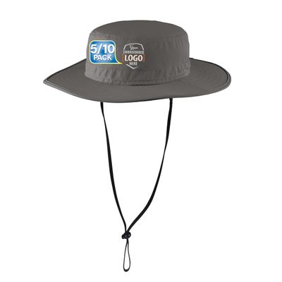 Custom Embroidered Boonie Hat 5/10 Pack Your Own Logo Personalized Embroidery Sun Hat Sterling Grey