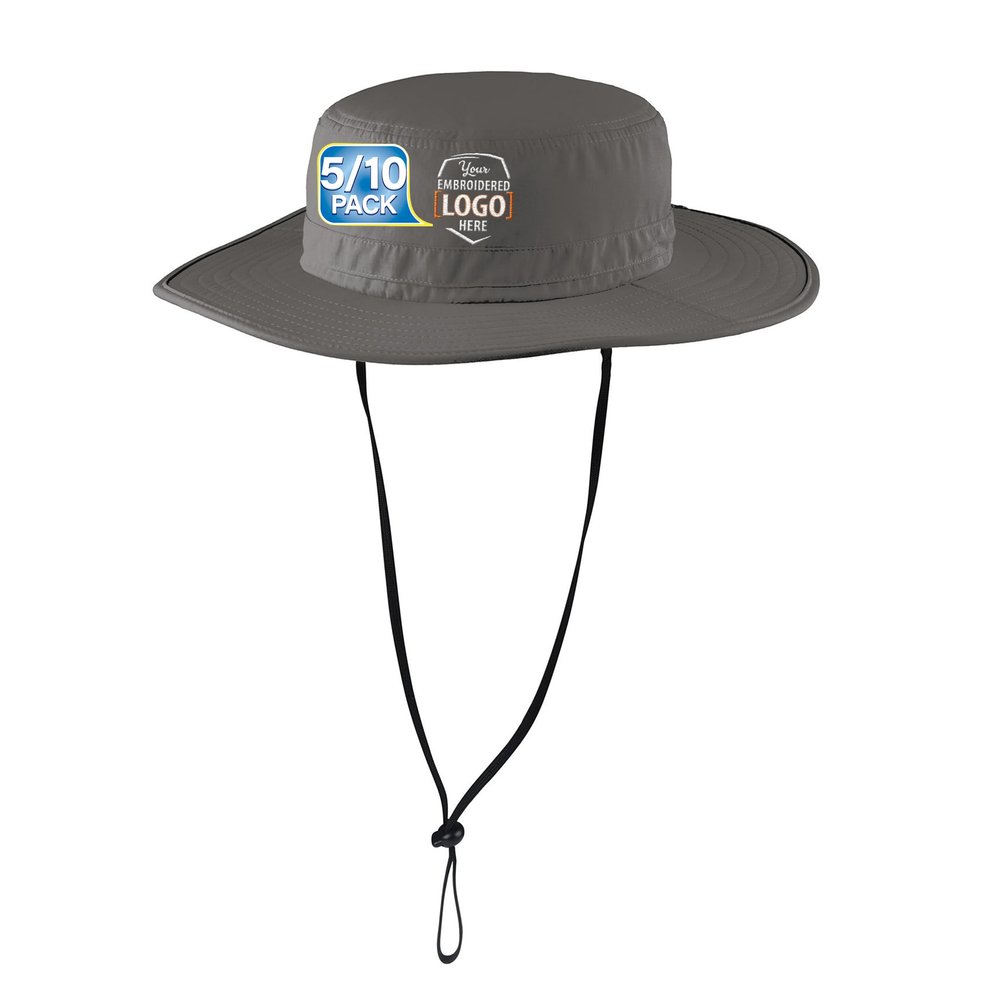 Custom Embroidered Boonie Hat 5/10 Pack Your Own Logo Personalized Embroidery Sun Hat Sterling Grey