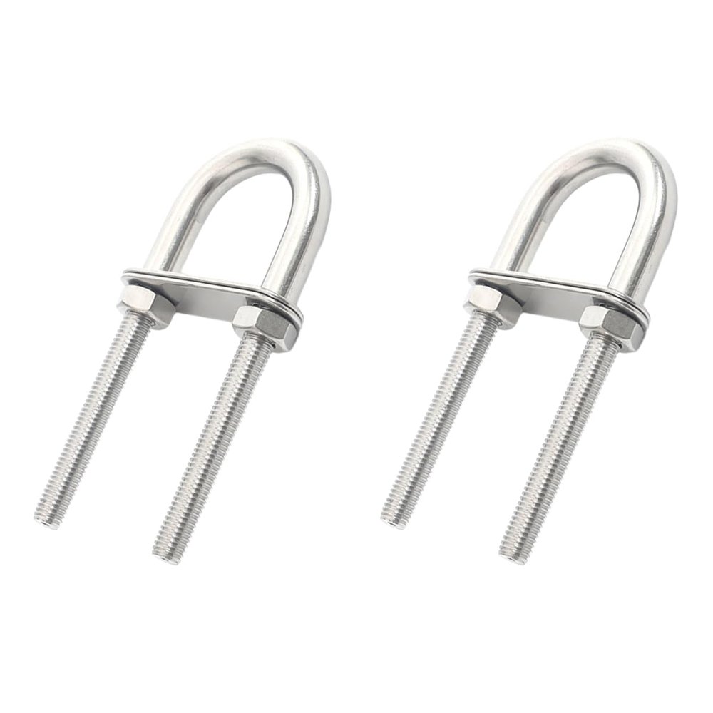 2 Pack M8x100 304 Stainless Steel U Bolts Boat Stern Bow Tie Down, U Bolt Marine Yacht Boat Deck Hardware Accessories