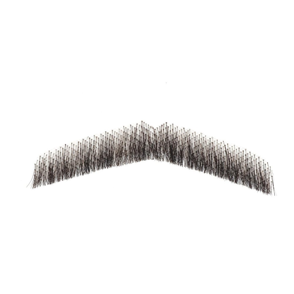 Parceria Fake Mustache, Easy Applying Hand Tied Human Hair Fake Beard, Comfortable and Skin Friendly Realistic Lace Costume Facial Hair for Men Theatrical, Cosplay, Drama, Party, Movie (HZ03-Black)