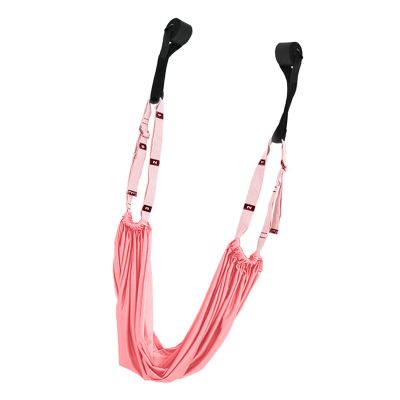 Aerial Strap, Elastic Strong Carrying Capacity, Folding Leg Stretcher Belt, Aerial Yoga Rope, Flexibility Trainer, Crotch Opening Yoga Belt, Inverted Stretch Split Lower Back Trainer(Free Size-Pink)