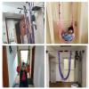 Aerial Strap, Elastic Strong Carrying Capacity, Folding Leg Stretcher Belt, Aerial Yoga Rope, Flexibility Trainer, Crotch Opening Yoga Belt, Inverted Stretch Split Lower Back Trainer(Free Size-Pink) view 3