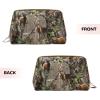 AMAZWI Hunting Deer Bear Elk Printed Leather Makeup Bag, Portable Travel Cosmetic Bag,Makeup Pouch Organizer Bag For Women, FRM212 view 3