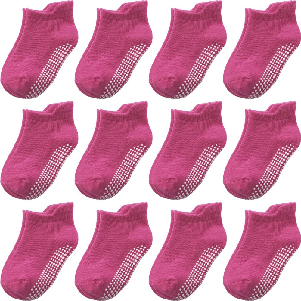 Aroveea Baby Toddler Socks Grip Non Slip Boys Girls Cotton 12 Pack for 1-3T Kids Ankle Cute Socks 6M-7Years