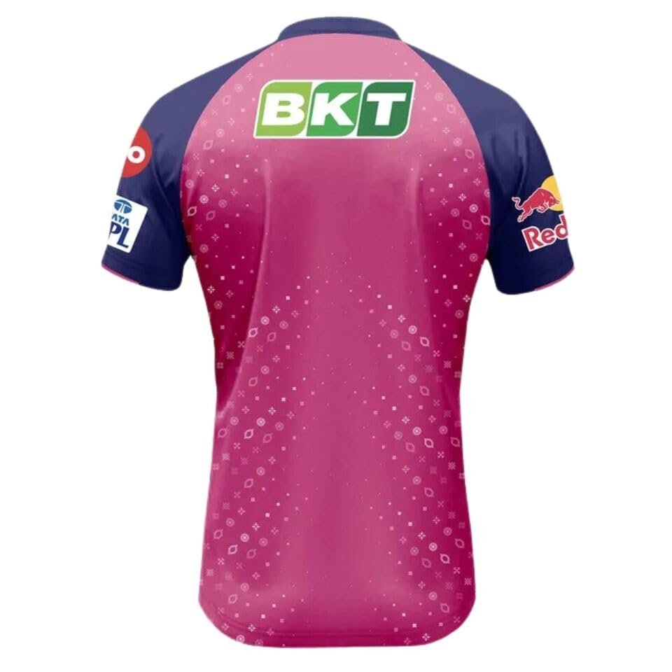 Whitedot RR 2024 IPL Cricket Fan Jersey - 100% Dryfit Polyester (RR 2024 - L-42) - with Name, Large