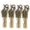 INOOMP 4pcs Brass Animal Head Whistle Keychain Loud Portable Survival Whistles for Outdoor Activities Unique Handcrafted Brass Pendant for Emergency Use view 1