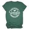 ZLXBLYYMZ T-Shirts for Women Your Little Ray of Sarcastic Funny Graphic Tees Summer Casual Round Neck Short Sleeve Shirts Vintage Green, Small view 1