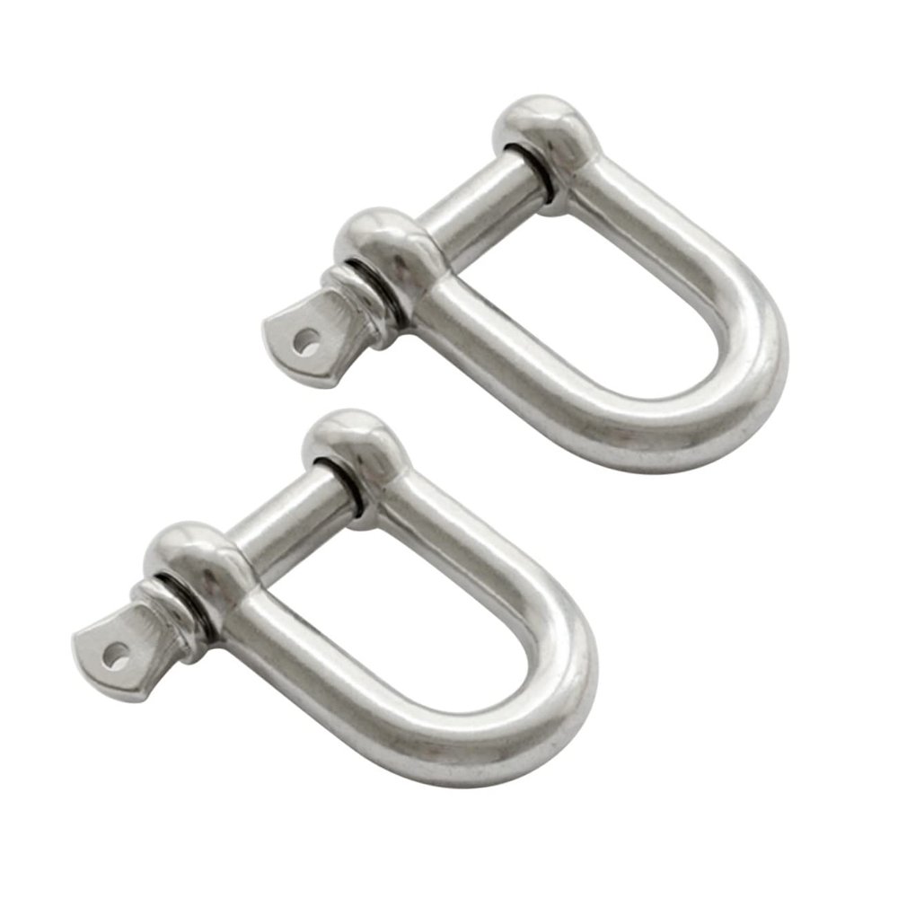Mobestech 2pcs Heavy Duty d Ring Shackle Stainless Steel d Shackle for Boat Rigging and Corrosion Resistant for Lifting and Anchoring Applications