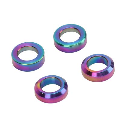 Bike Brake Caliper Spacer, 4pcs Alloy Concave Convex Washer Set for Mountain Bike Brake Adjustment, Cycling Upgrade Part Installation Tool for Cyclists and Mechanics