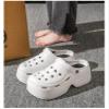 9cm high Heel Toe Sandals, Thick Soled Beach Shoes, European Station Leopard Print, Worn on The Beach with a Feeling of Stepping on Feces, Hole Shoes for Women (6.5,White,7) view 2