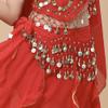 2 Pack Women's Belly Dance Hip Scarf, Belly Dance Skirt Wrap with Sequins Coins, Belly Dancer Costume for Bellydance,Zumba (Red + Purple, One Size) view 2