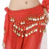2 Pack Women's Belly Dance Hip Scarf, Belly Dance Skirt Wrap with Sequins Coins, Belly Dancer Costume for Bellydance,Zumba (Red + Purple, One Size) view 3