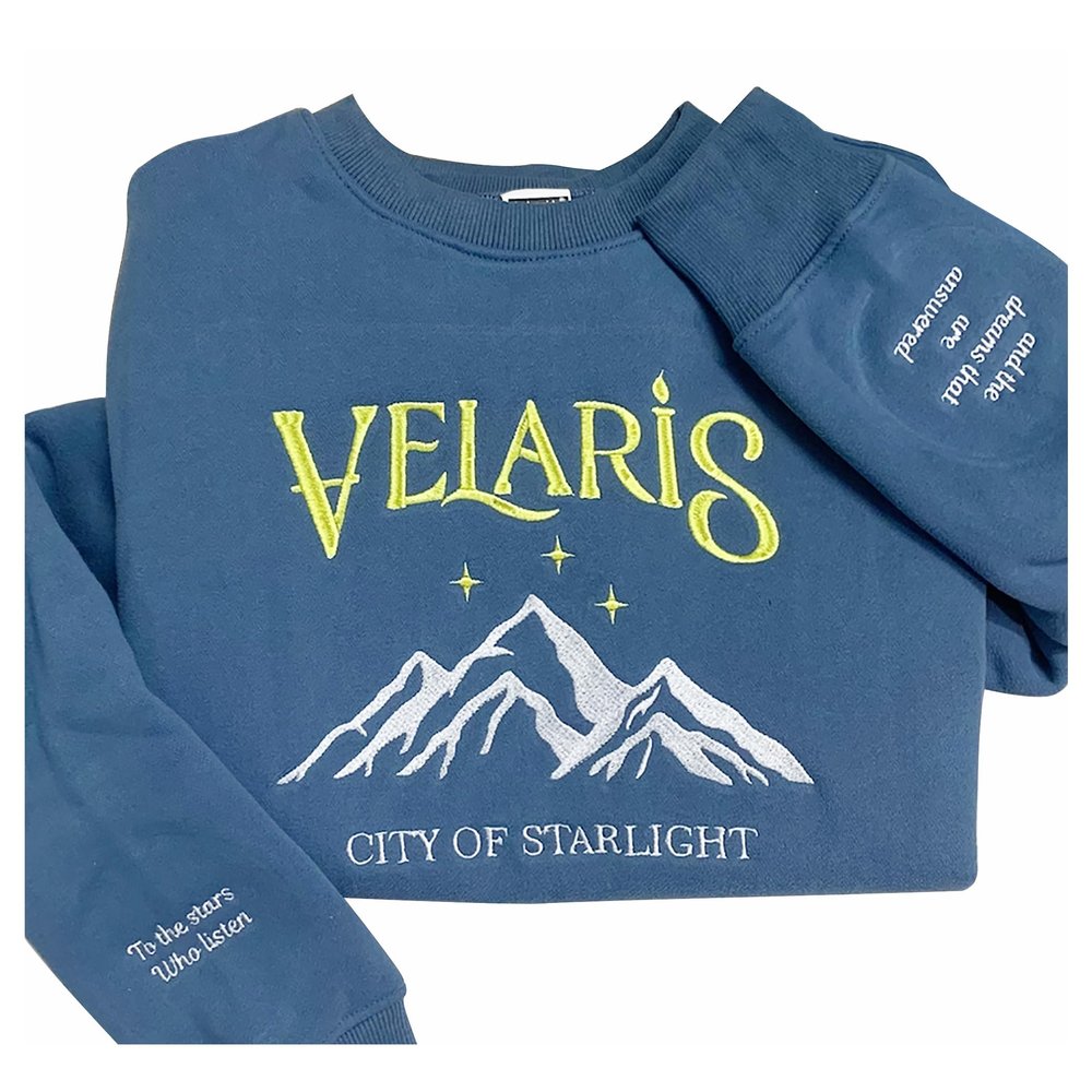 Embroidered Velaris Shirt, Velaris City Of Starlight Embroidered Sweatshirt, The Night Court, SJM sweater, City Of Starlight, ACOTAR Blue