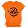 ZLXBLYYMZ T-Shirts for Women Your Little Ray of Sarcastic Funny Graphic Tees Summer Casual Round Neck Short Sleeve Shirts Orange, Small view 1