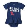 Wes and Willy College Sports Fan Baby Girls Ruffle Hopper Romper (Ole Miss Rebels, 18M) view 1